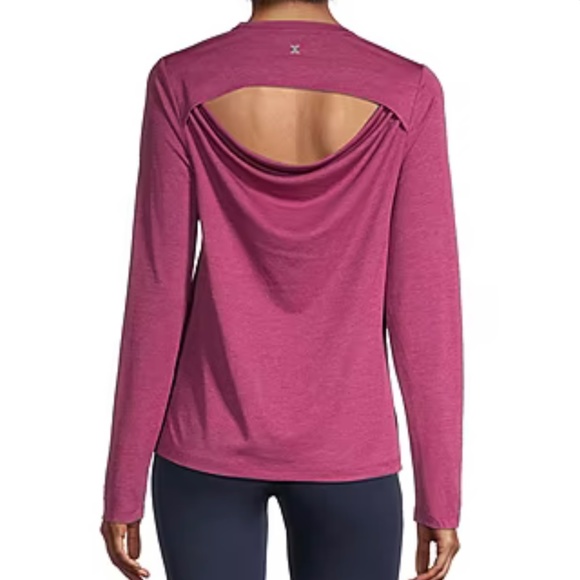 Xersion Women's Brilliant Fuchsia Crew Neck Long Sleeve T-Shirt Size XL XXL - Picture 2 of 10